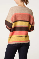 Round Neck Striped Knit Jumper