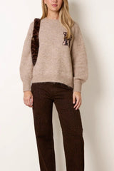 Animal "Harvard" Embroidery Knit Jumper - Downtown Girl