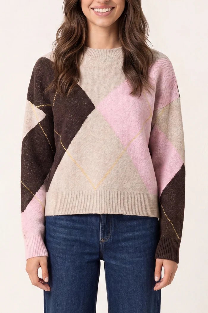 Argyle Knit Jumper - Downtown Girl