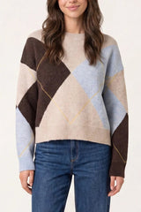 Argyle Knit Jumper - Downtown Girl