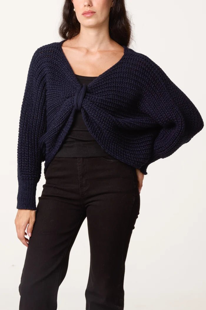 Bow Inspired Knit Jumper - Downtown Girl