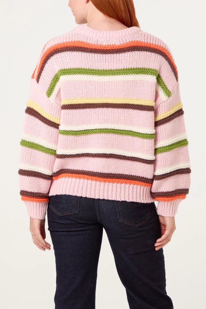 Chunky Knit Stripe Jumper - Downtown Girl
