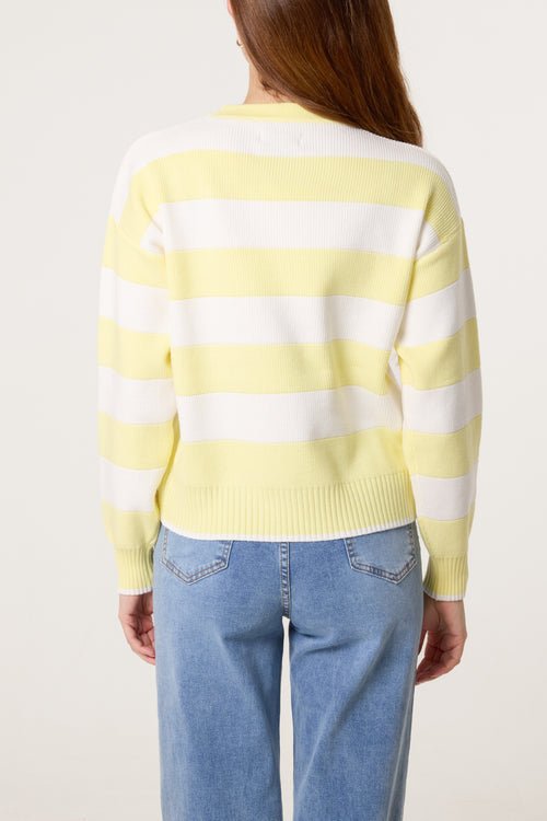 Crew Neck Sailor Stripe Jumper - Downtown Girl