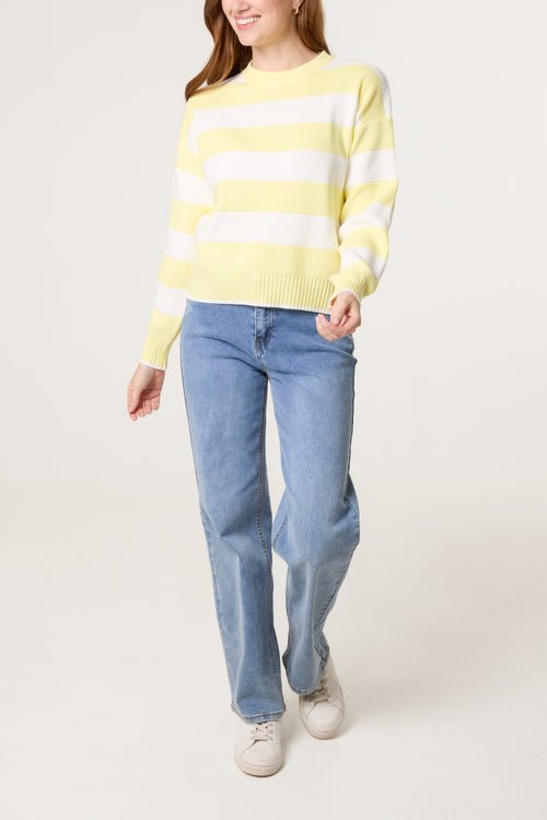 Crew Neck Sailor Stripe Jumper - Downtown Girl