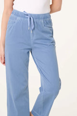 Elastic Waist Denim Trousers - Downtown Girl
