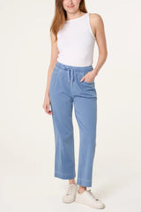 Elastic Waist Denim Trousers - Downtown Girl