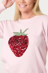 Embellished Sequin Strawberry Jumper - Downtown Girl