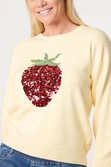 Embellished Sequin Strawberry Jumper - Downtown Girl
