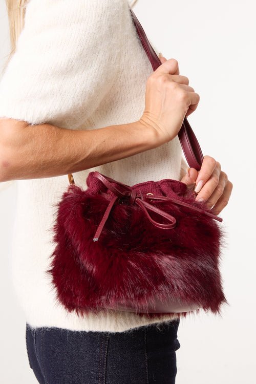 Faux Fur Bow Shoulder Bag - Downtown Girl