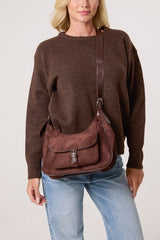 Faux Suede Pocket Shoulder Bag - Downtown Girl