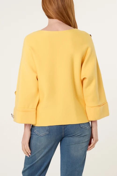 Gold Button Detail Jumper - Downtown Girl