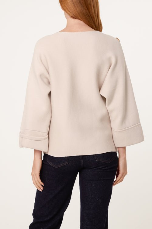 Gold Button Detail Jumper - Downtown Girl