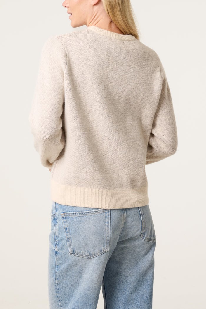 Knitted Round Neck Dog Jumper - Downtown Girl