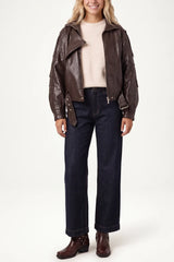 Textured PU Biker Jacket