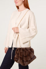 Faux Fur Chain Strap Shoulder Bag