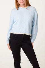 Lace Trim & Neck Knit Jumper