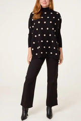 Polka Dot Batwing Knit Jumper - Downtown Girl