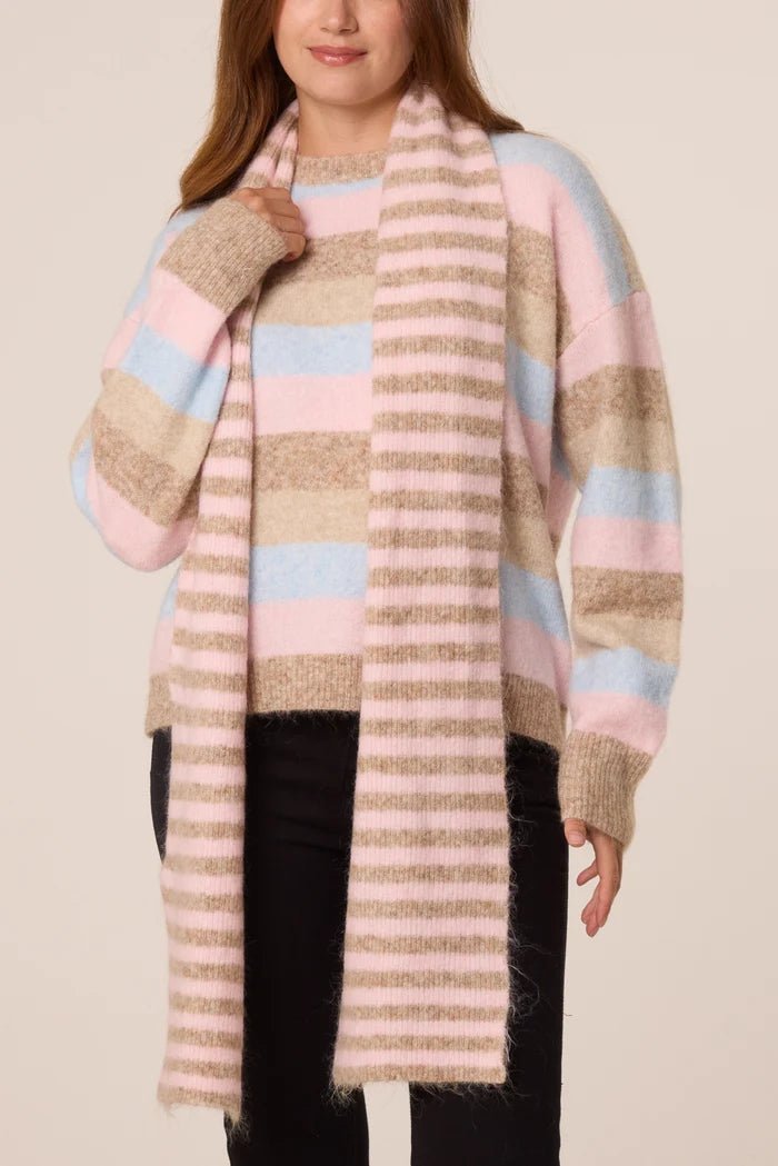 Striped Scarf & Jumper - Downtown Girl