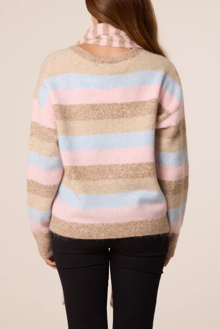 Striped Scarf & Jumper - Downtown Girl