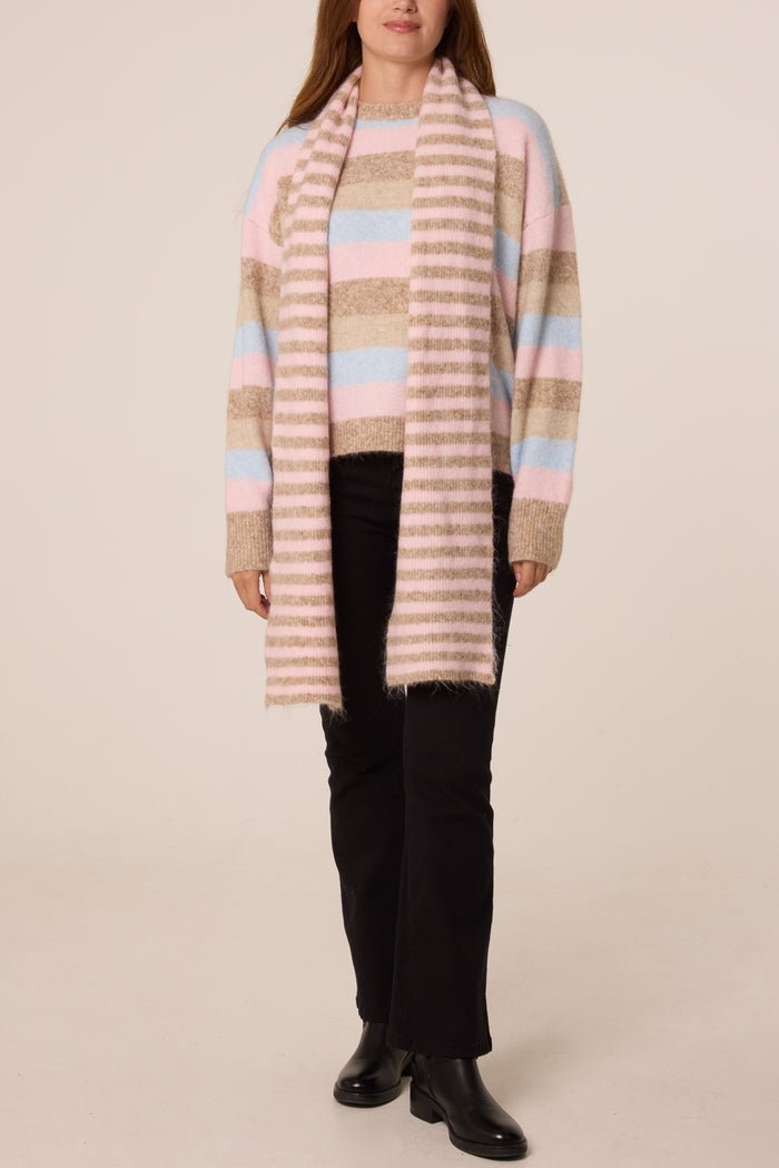 Striped Scarf & Jumper - Downtown Girl