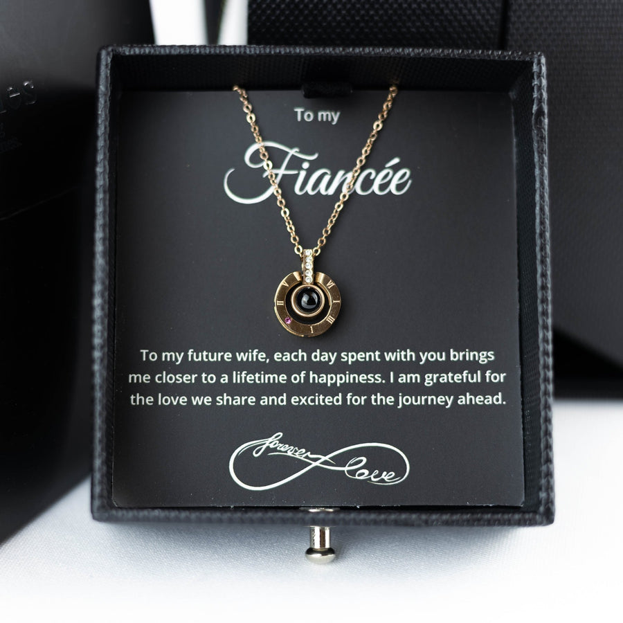 Luxury Black Black Rose Box With Love Languages Necklace With Message