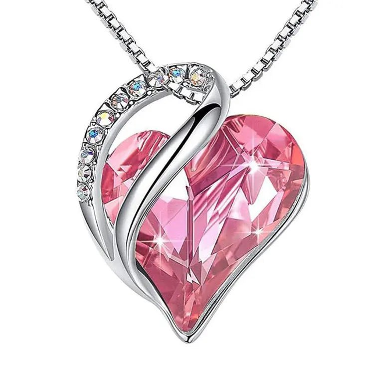 To My Mum - Birthstone Heart Necklace With Message