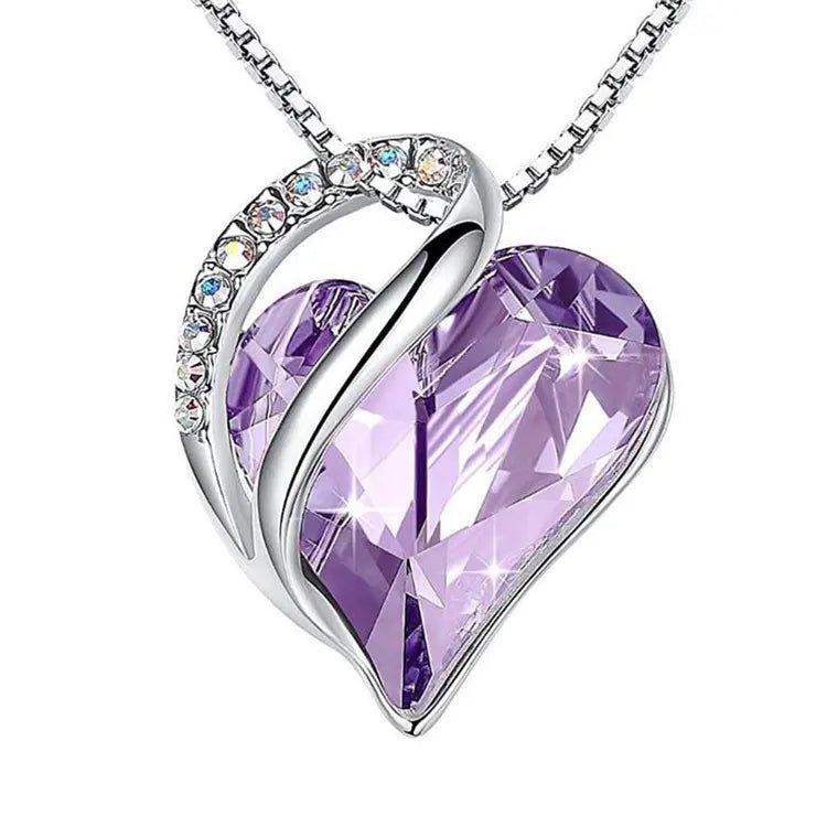 To My Sister - Birthstone Heart Necklace With Message