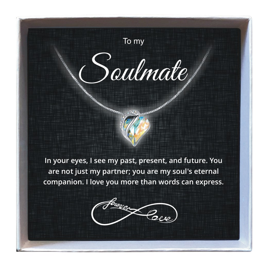 To My Soulmate - Birthstone Heart Necklace - Downtown Girl