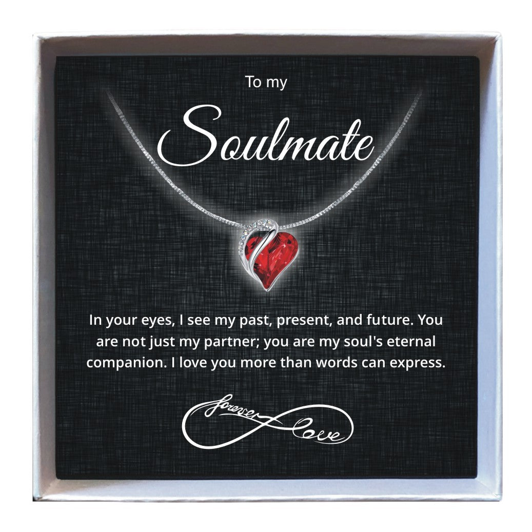 To My Soulmate - Birthstone Heart Necklace - Downtown Girl