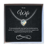 To My Wife - Birthstone Heart Necklace - Downtown Girl